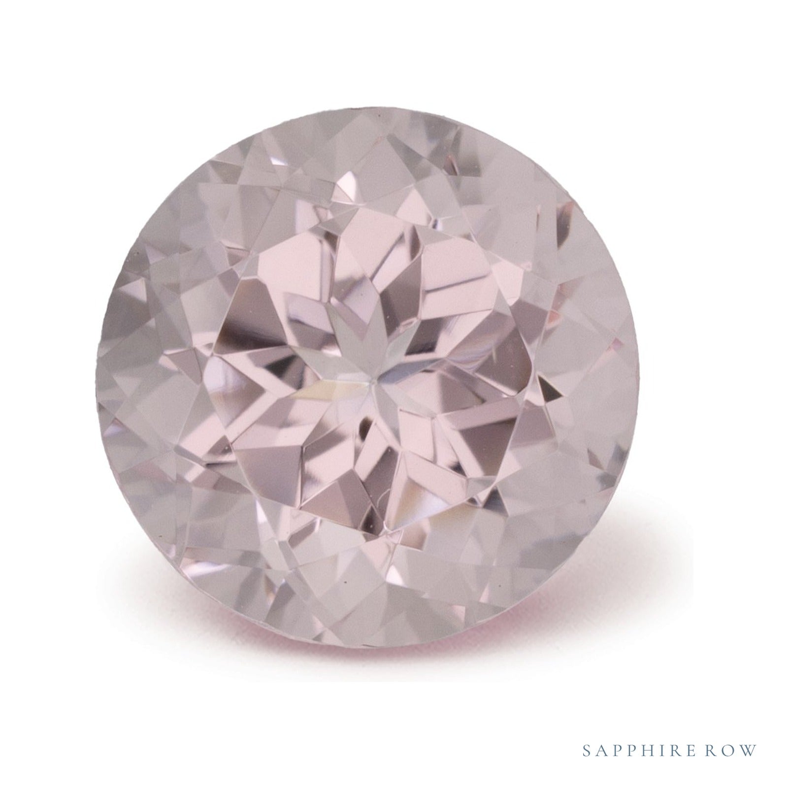 1.90 ct natural pink morganite from Mozambique, round cut | Sapphire Row · cut4