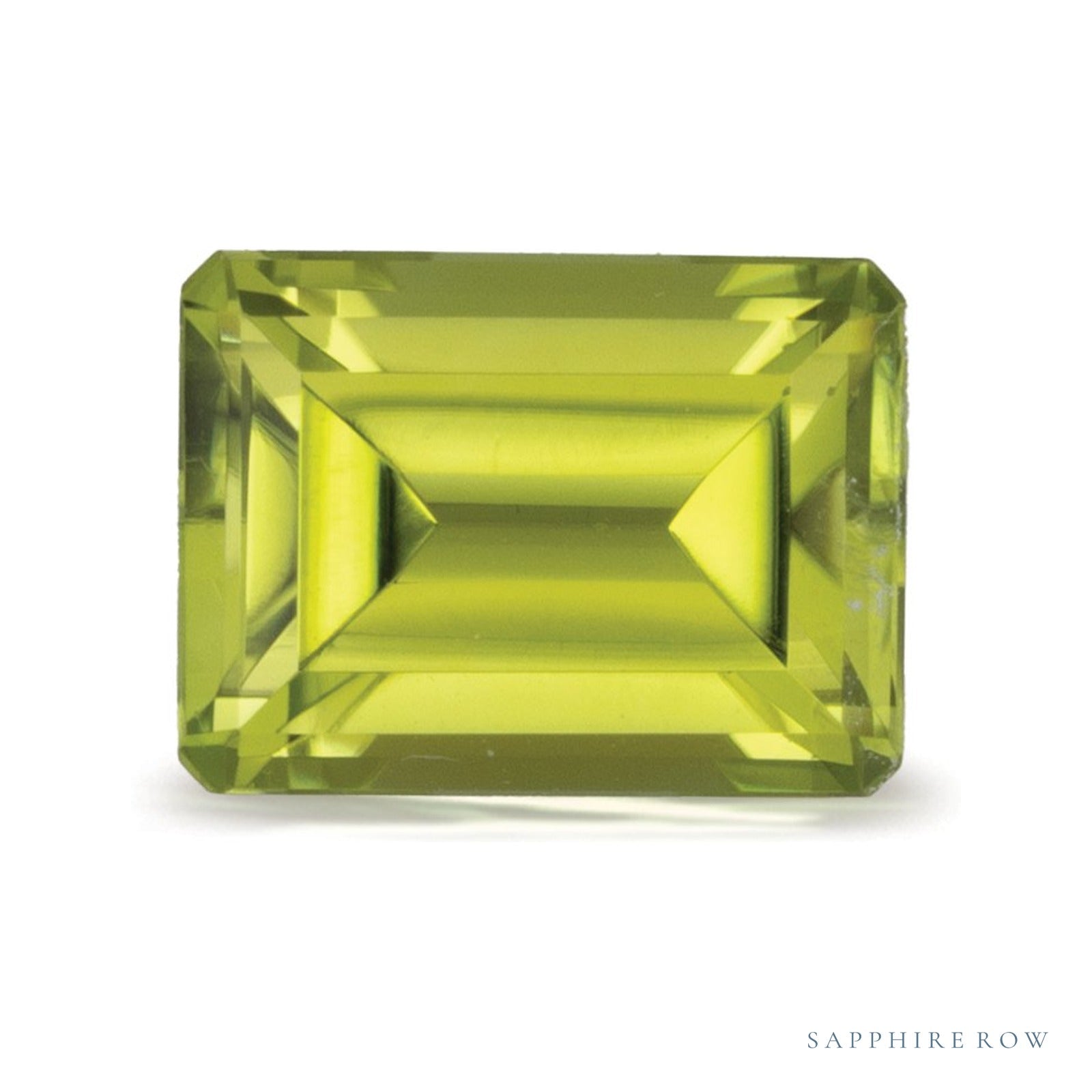 1.90 ct natural green peridot from Pakistan, emerald cut | Sapphire Row · cut4