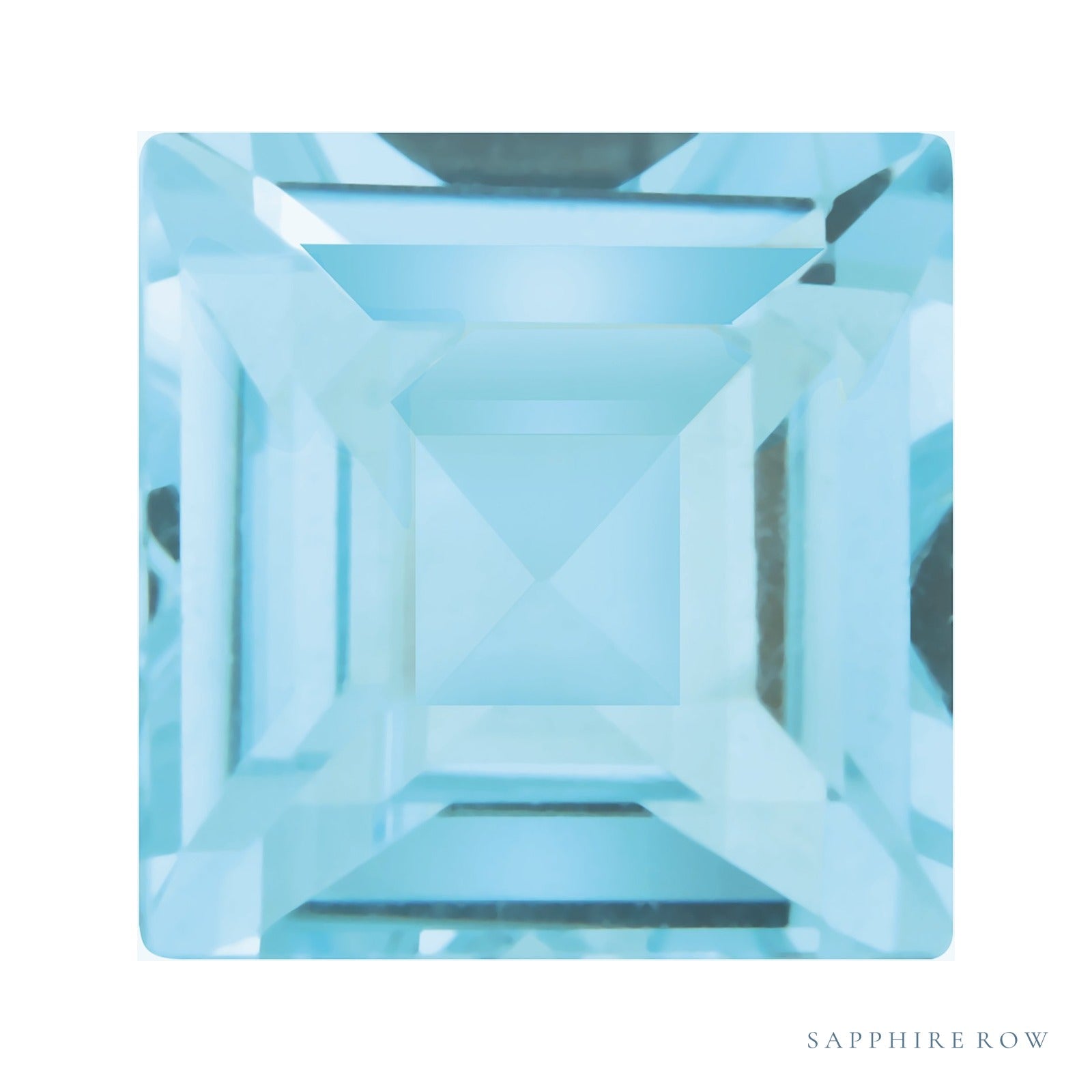 4 mm natural sky blue topaz, square cut | Sapphire Row · cut4