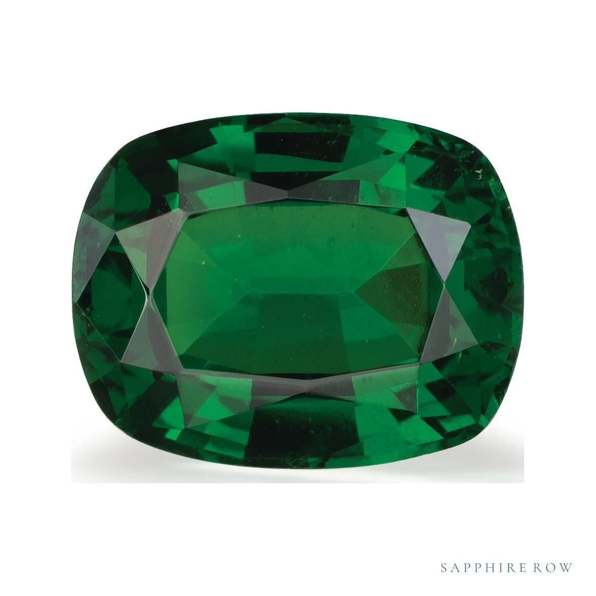 1.87 ct natural green tsavorite garnet from Kenya, antique cushion cut | Sapphire Row · cut6