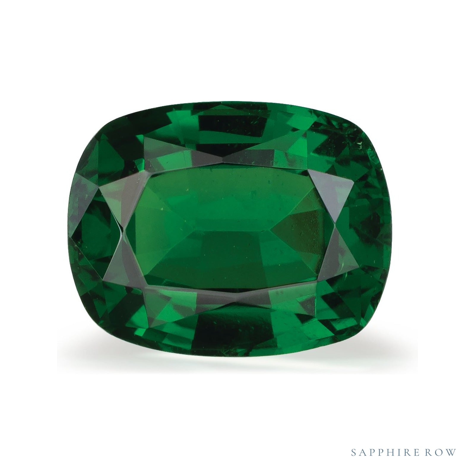 1.87 ct natural green tsavorite garnet from Kenya, antique cushion cut | Sapphire Row · cut4