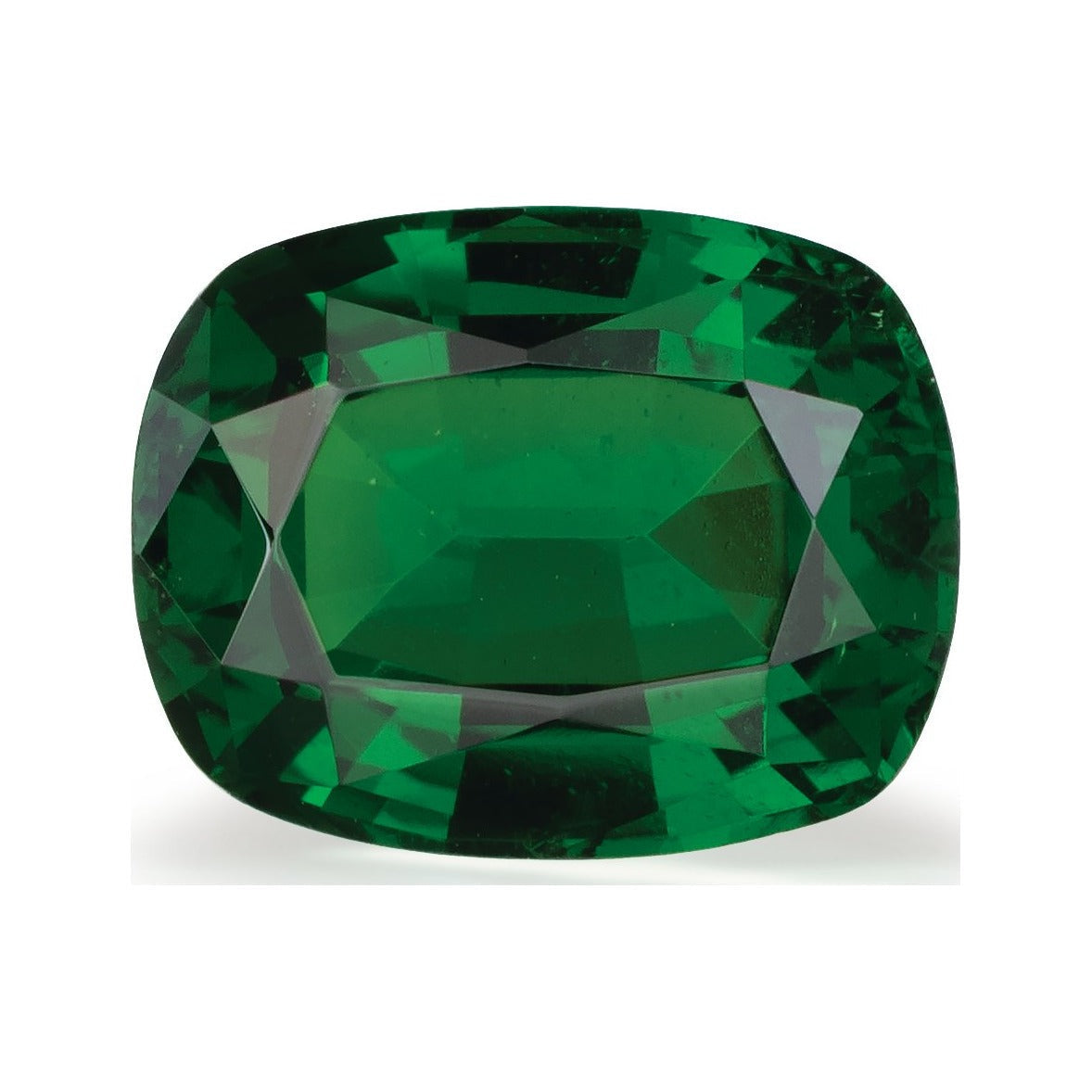 1.87 ct natural green tsavorite garnet from Kenya, antique cushion cut | Sapphire Row · cut7