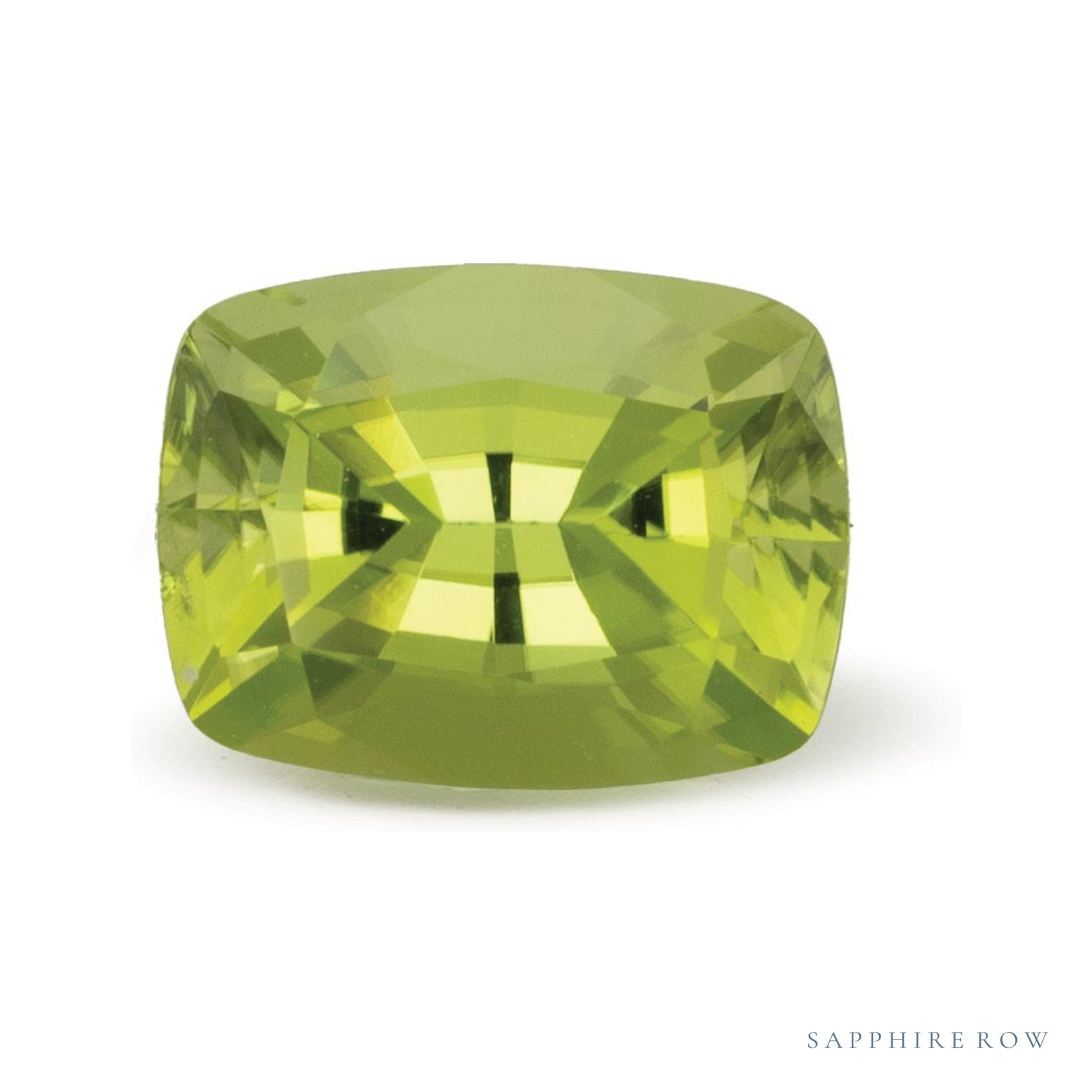 1.87 ct natural green peridot from Afghanistan, antique cushion cut | Sapphire Row · cut4