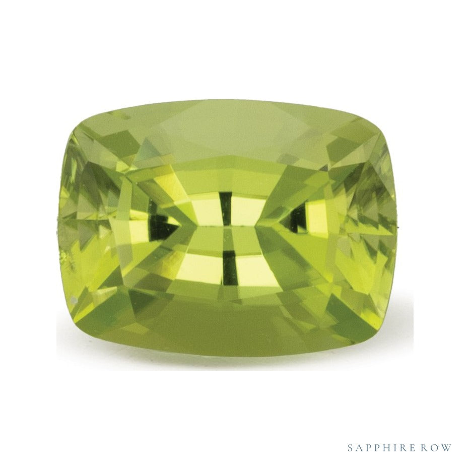 1.87 ct natural green peridot from Afghanistan, antique cushion cut | Sapphire Row · cut7