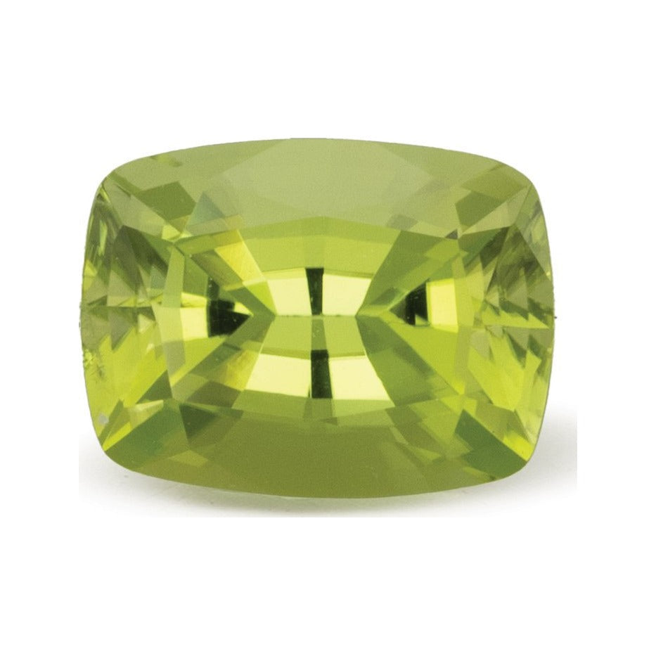1.87 ct natural green peridot from Afghanistan, antique cushion cut | Sapphire Row · cut7