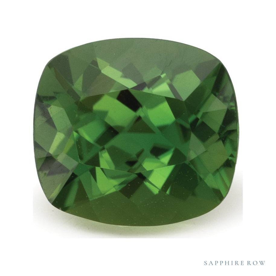 1.85 ct natural green tourmaline from Tanzania, antique cushion cut | Sapphire Row · cut4 · cut5