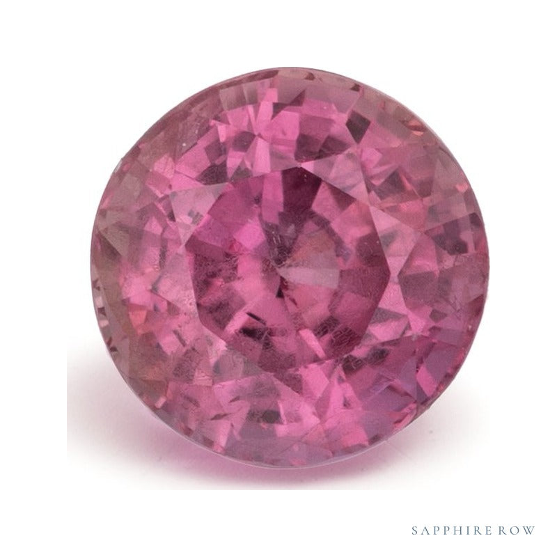 1.82 ct natural pink sapphire from Mozambique, round cut | Sapphire Row · cut7