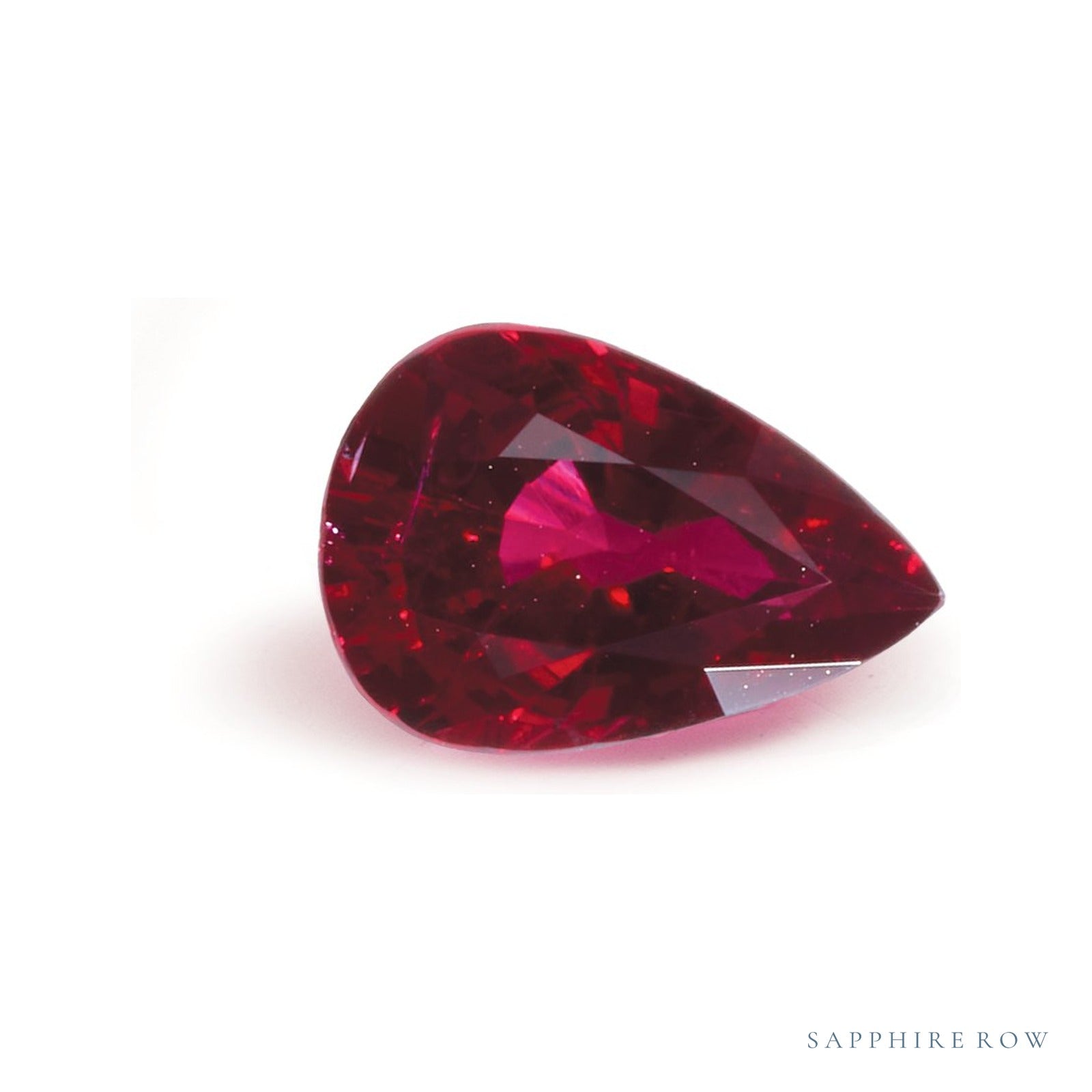 1.82 ct natural red ruby from Mozambique, pear cut | Sapphire Row · cut4