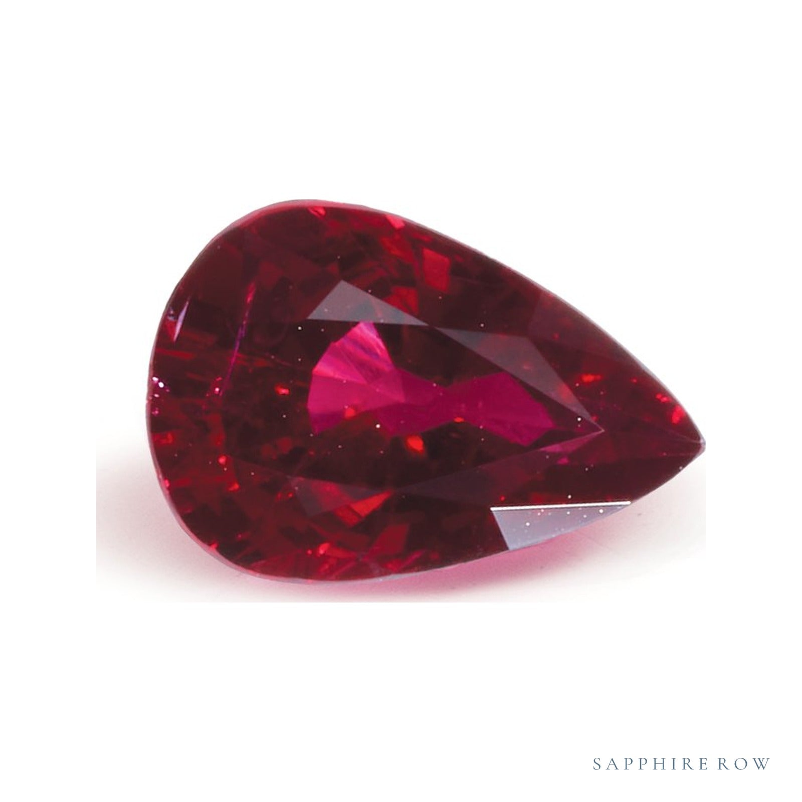 1.82 ct natural red ruby from Mozambique, pear cut | Sapphire Row · cut4