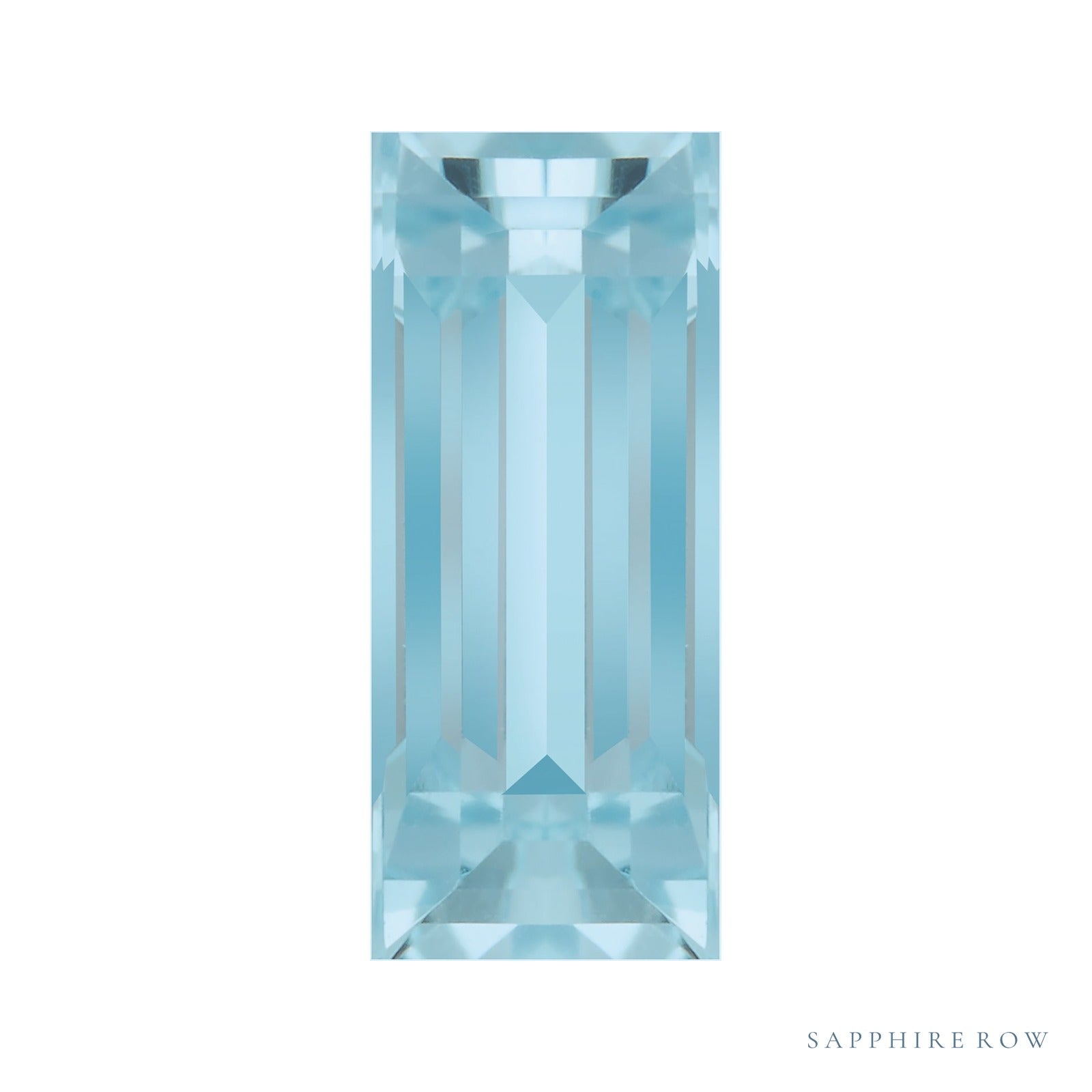 8x4 mm natural sky blue topaz, straight baguette cut | Sapphire Row · cut4