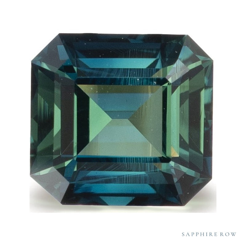 1.81 ct natural teal sapphire, emerald cut | Sapphire Row · cut7