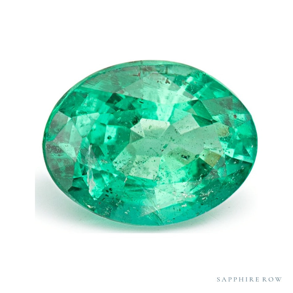 1.76 ct natural green emerald from Zambia, oval cut | Sapphire Row · cut7