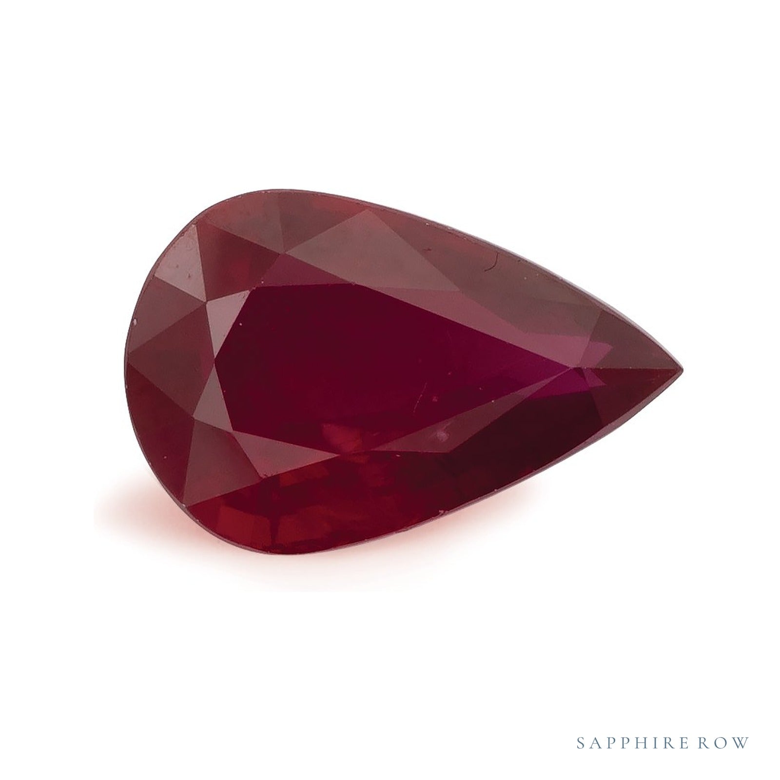 1.75 ct natural red ruby from Mozambique, pear cut | Sapphire Row · cut4