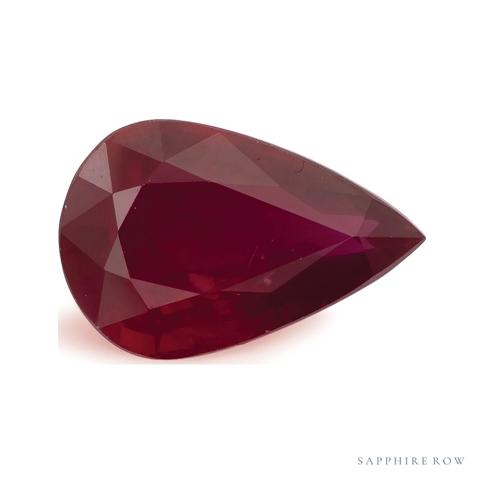 1.75 ct natural red ruby from Mozambique, pear cut | Sapphire Row · cut4