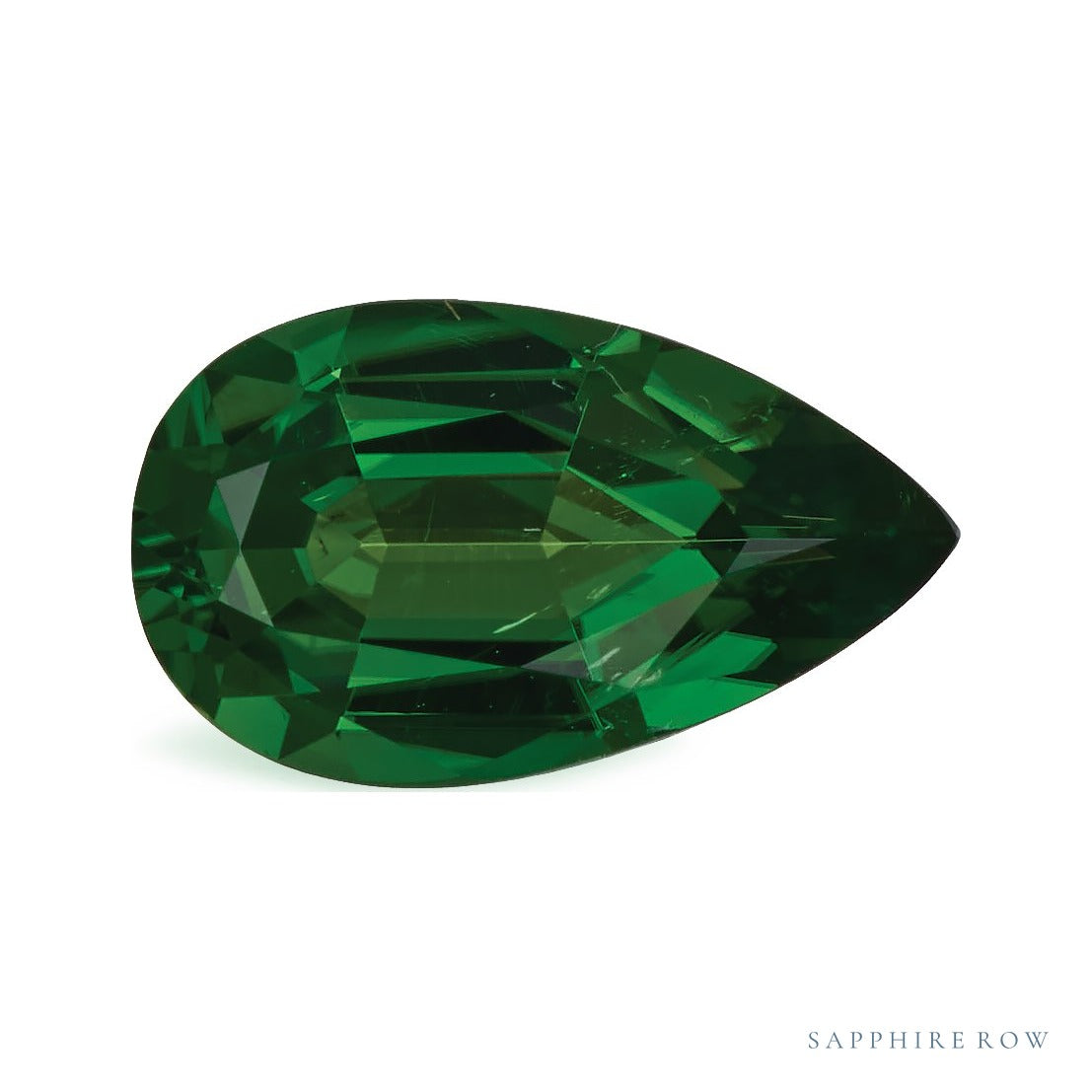 1.75 ct natural green tourmaline from Tanzania, pear cut | Sapphire Row · cut4 · cut5