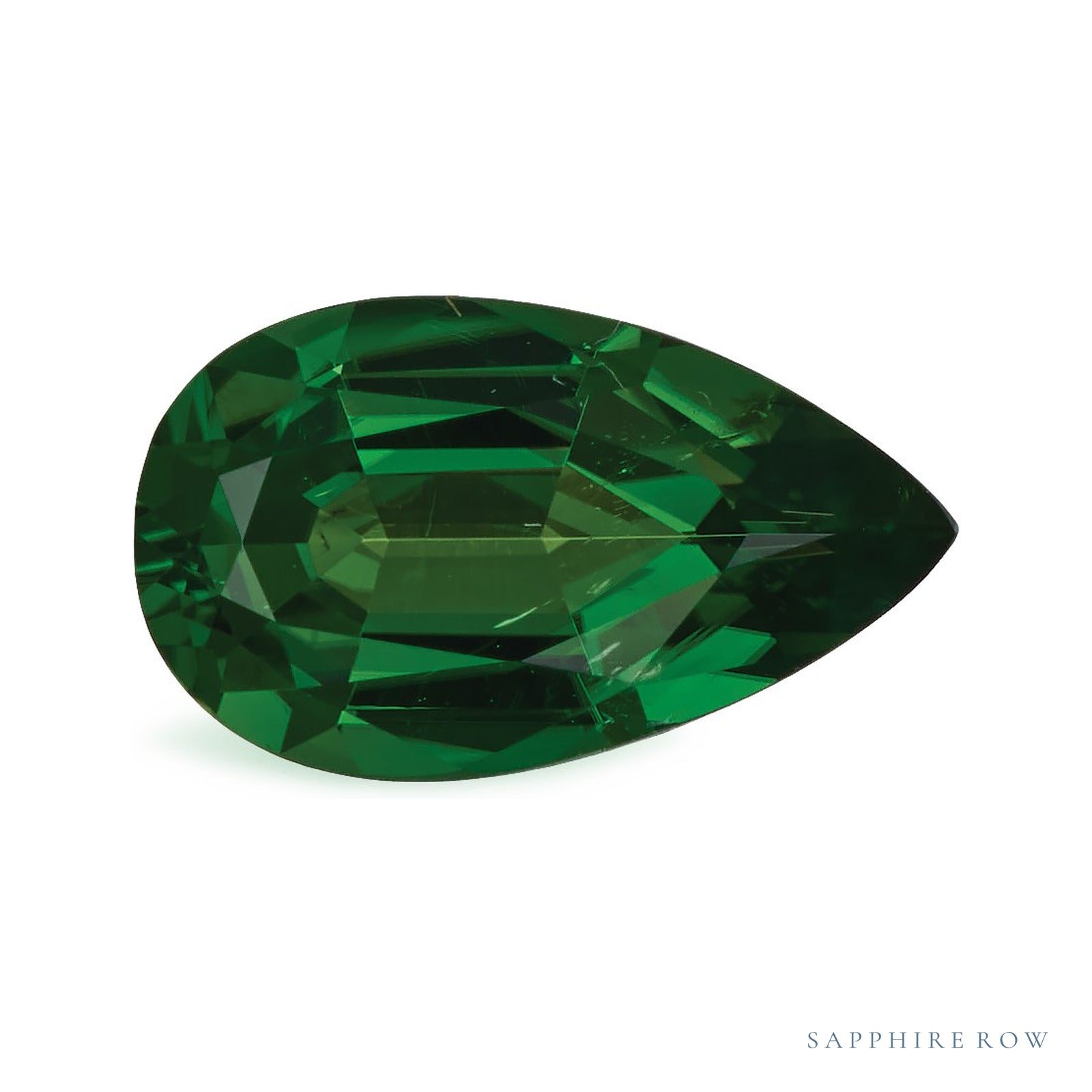 1.75 ct natural green tourmaline from Tanzania, pear cut | Sapphire Row · cut4