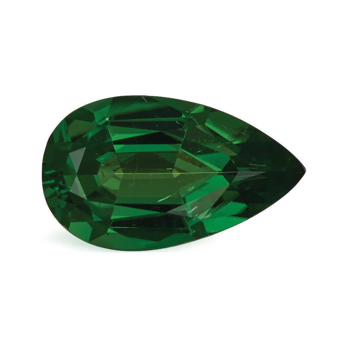 1.75 ct natural green tourmaline from Tanzania, pear cut | Sapphire Row · cut7