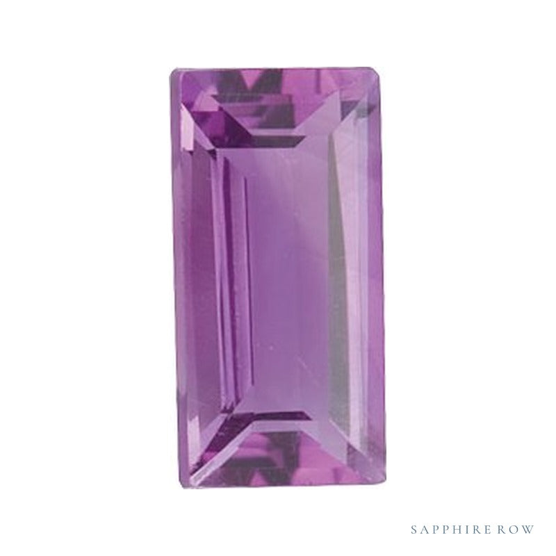 4x2 mm natural purple amethyst, straight baguette cut | Sapphire Row · cut7