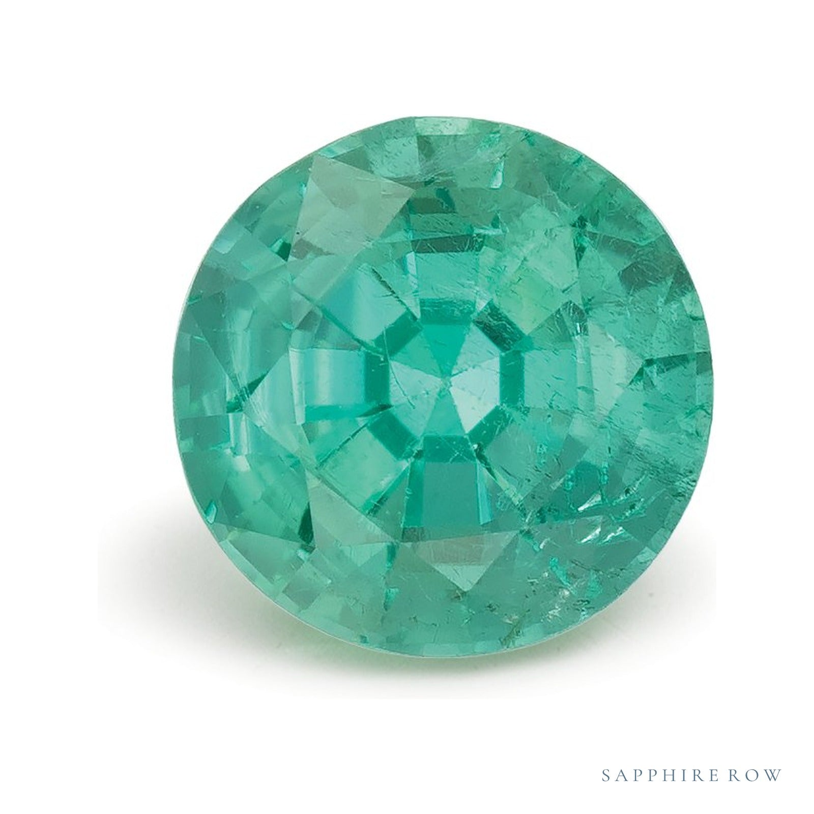 1.71 ct natural green emerald from Zambia, round cut | Sapphire Row · cut4