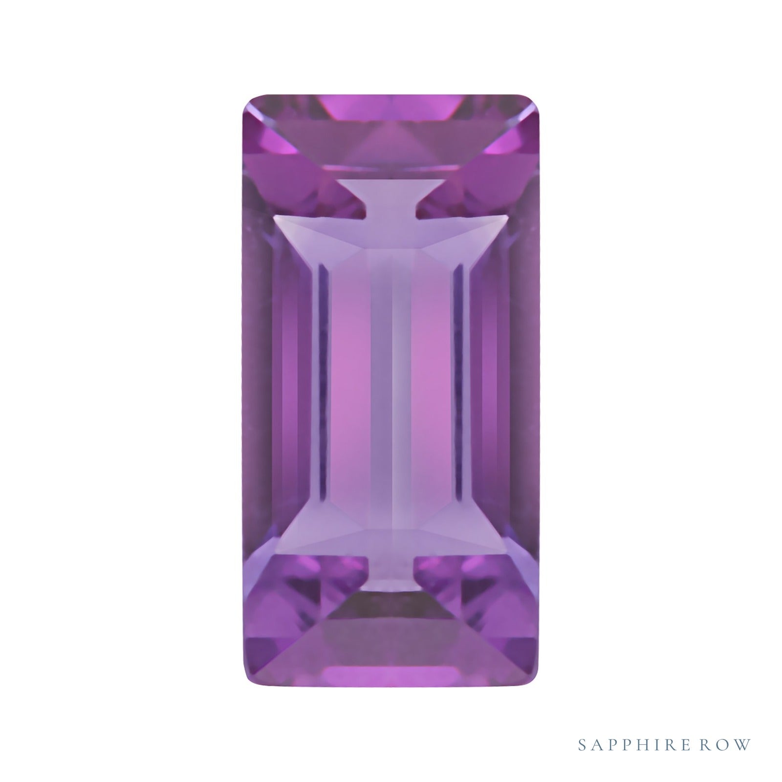 4x2 mm natural purple amethyst, straight baguette cut | Sapphire Row · cut4