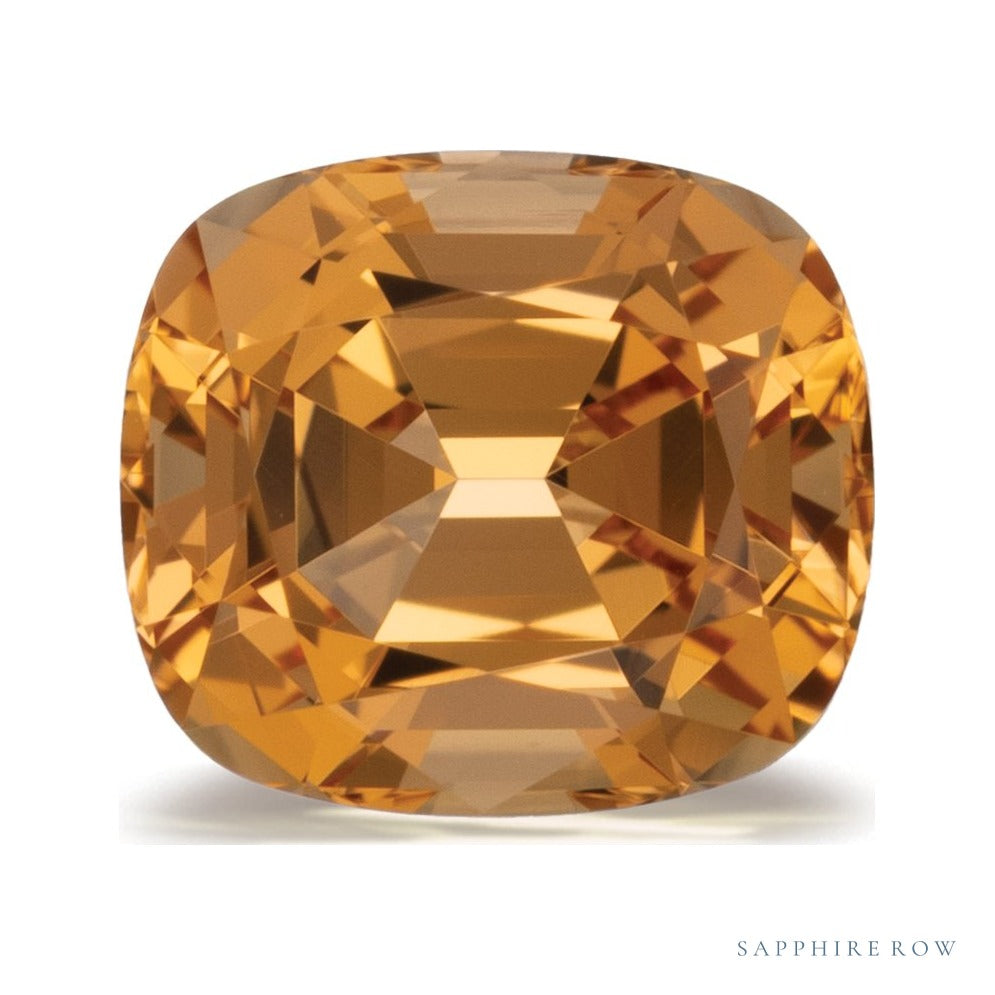 1.69 ct natural orange topaz from Brazil, antique cushion cut | Sapphire Row · cut7