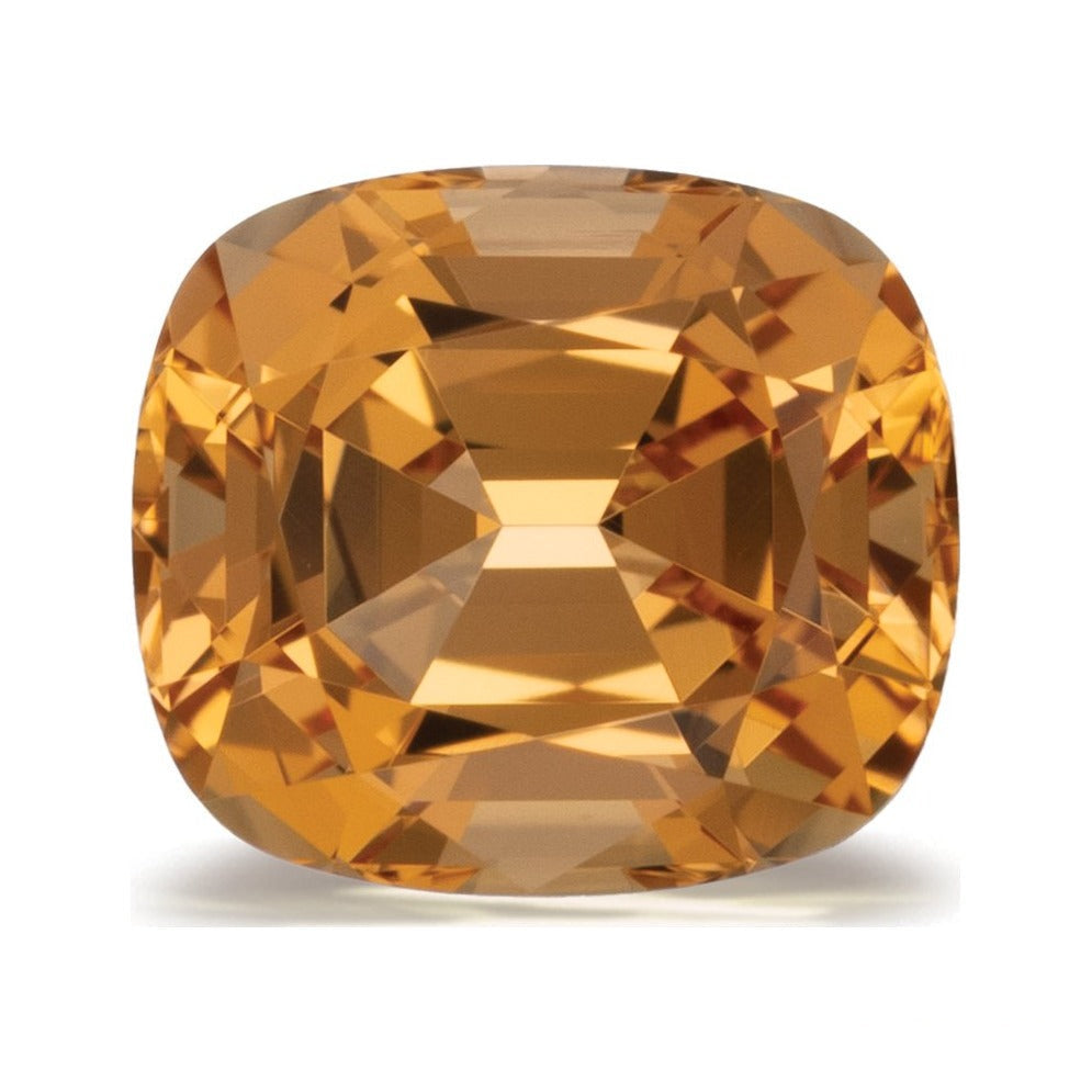 1.69 ct natural orange topaz from Brazil, antique cushion cut | Sapphire Row · cut7