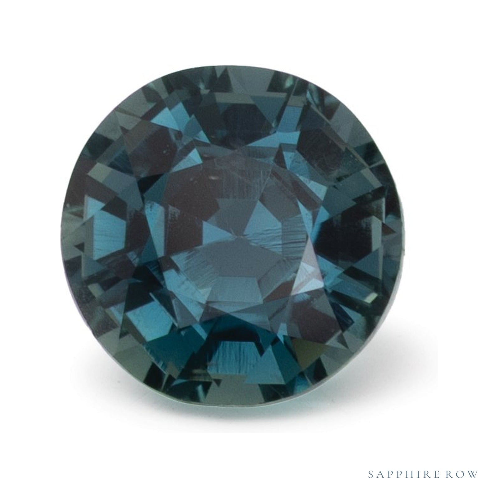 1.66 ct natural teal sapphire from Sri Lanka, round cut | Sapphire Row · cut4