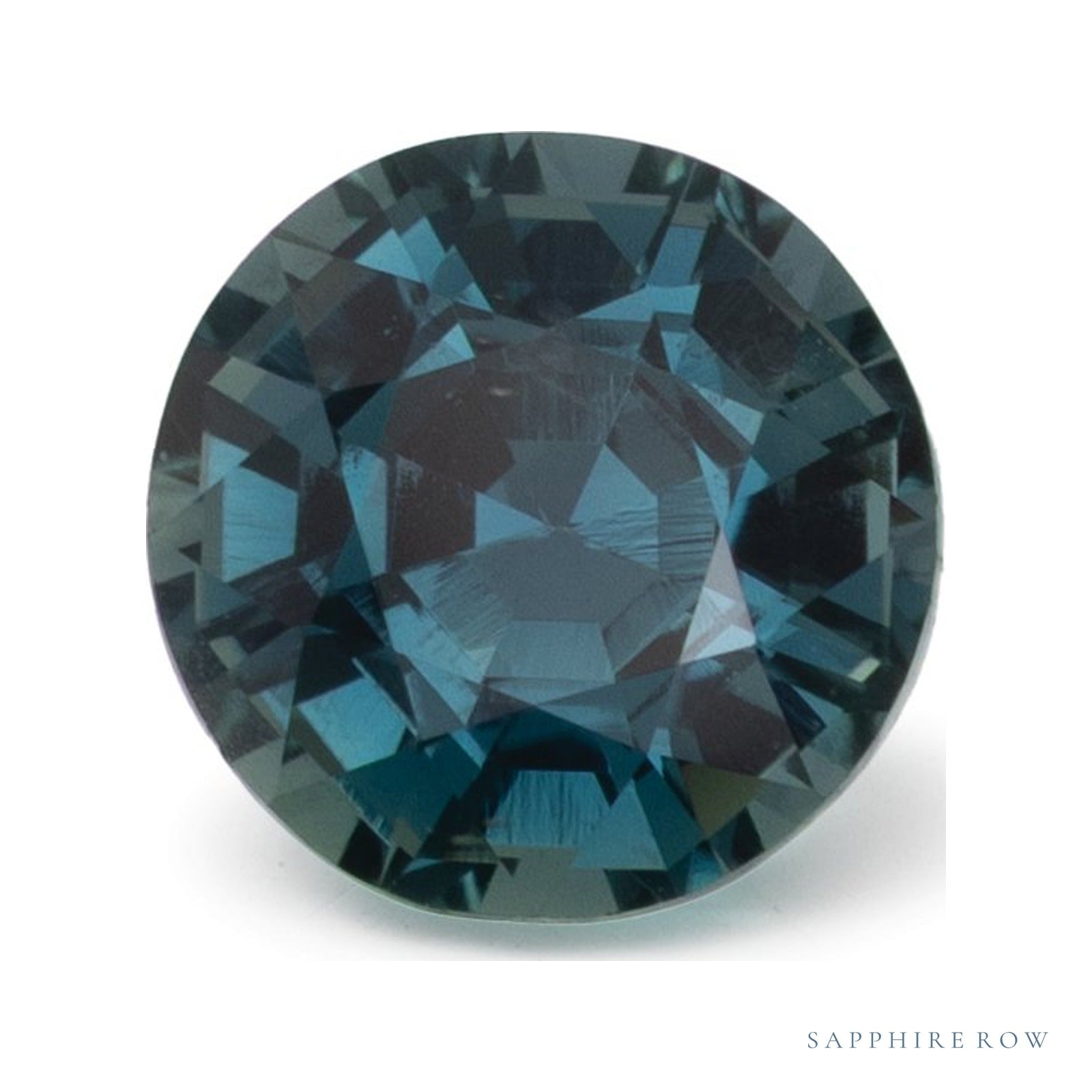 1.66 ct natural teal sapphire from Sri Lanka, round cut | Sapphire Row · cut4