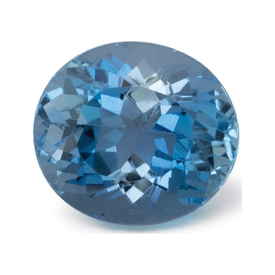 1.65 ct natural blue aquamarine from Mozambique, oval cut | Sapphire Row · cut7