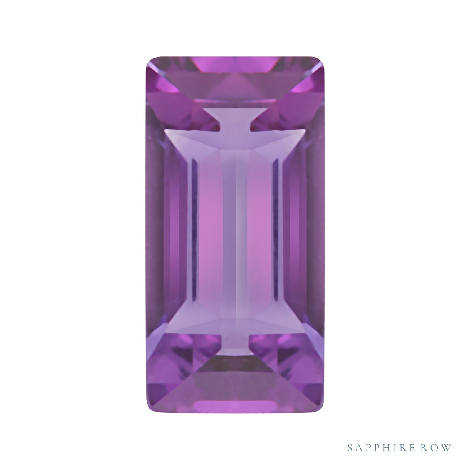 5x2 mm natural purple amethyst, straight baguette cut | Sapphire Row · cut7