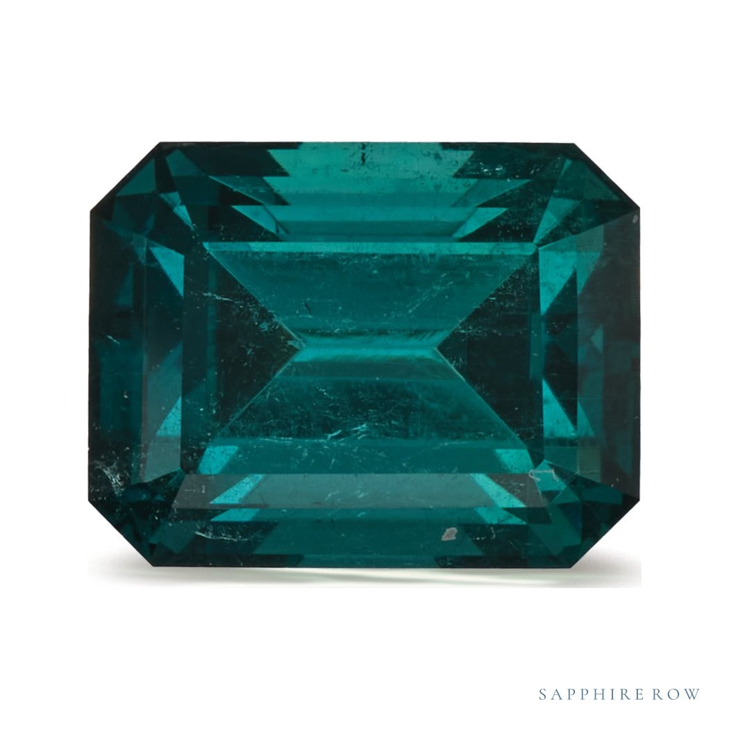 1.65 ct natural green tourmaline from Namibia, emerald cut | Sapphire Row · cut4 · cut5