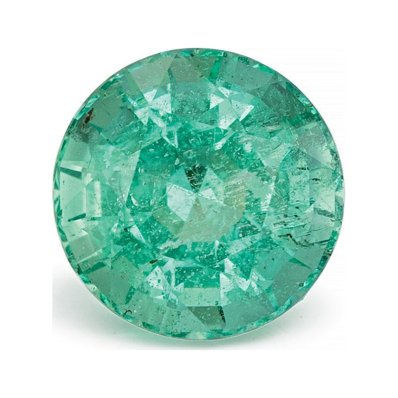1.64 ct natural green emerald from Zambia, round cut | Sapphire Row · cut7