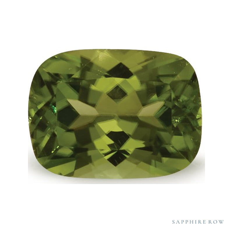 1.63 ct natural green peridot from Pakistan, antique cushion cut | Sapphire Row · cut7