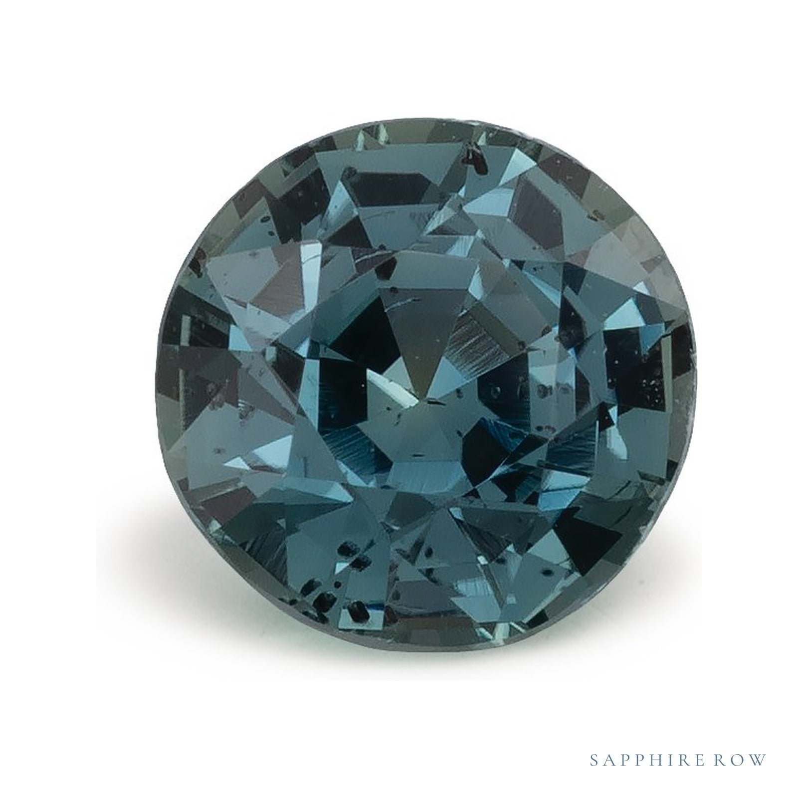 1.62 ct natural teal sapphire from Sri Lanka, round cut | Sapphire Row · cut4