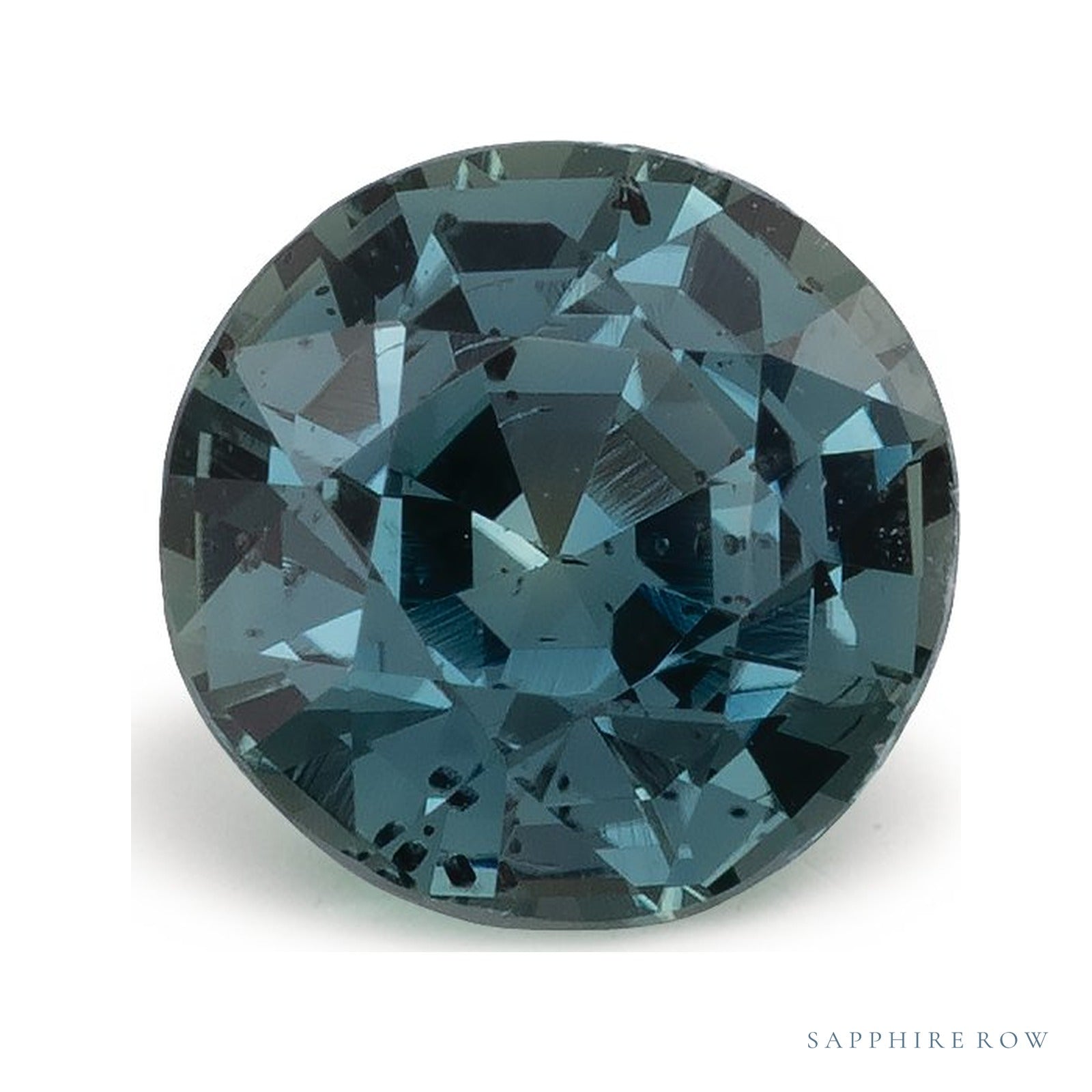 1.62 ct natural teal sapphire from Sri Lanka, round cut | Sapphire Row · cut4