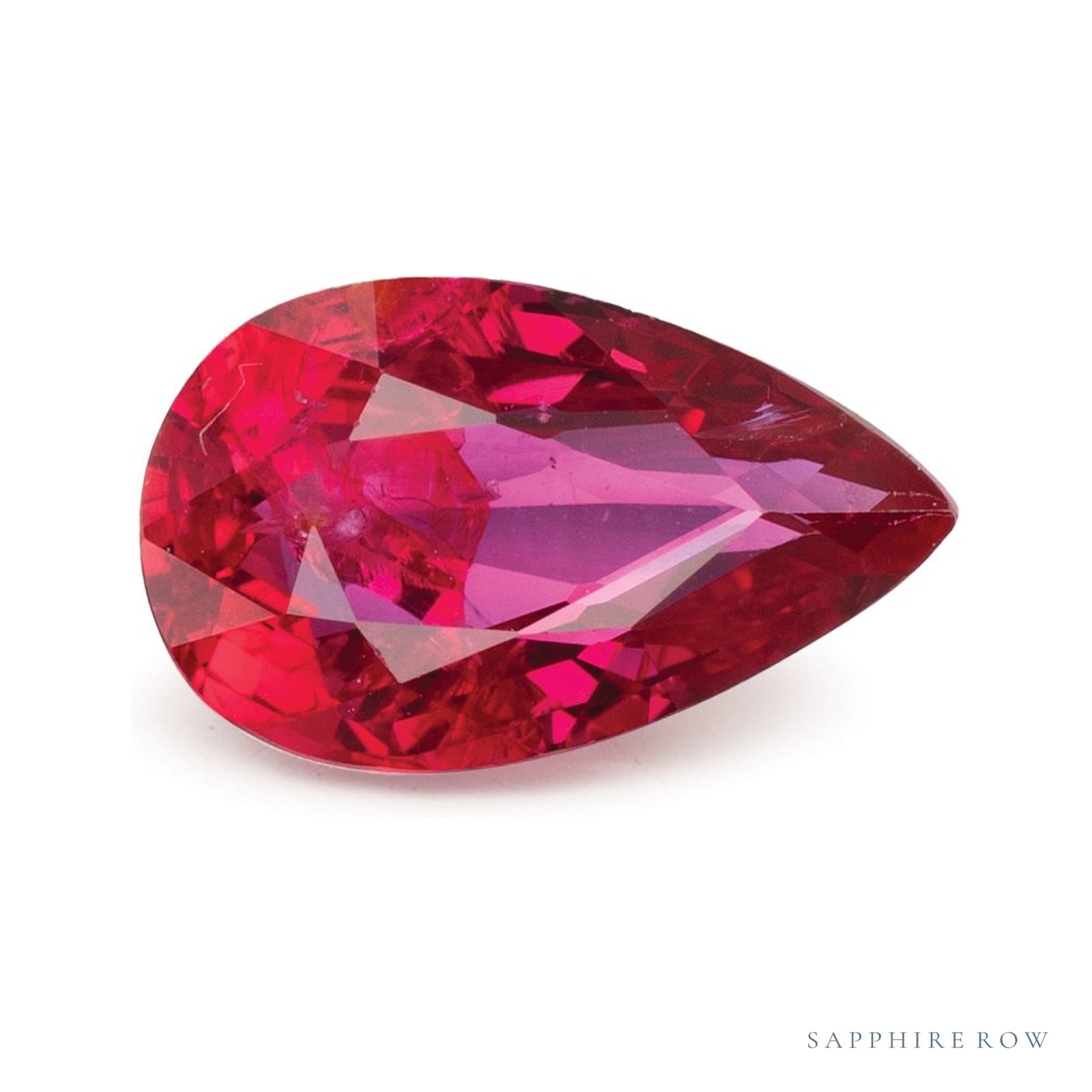 1.60 ct natural red ruby from Mozambique, pear cut | Sapphire Row · cut4