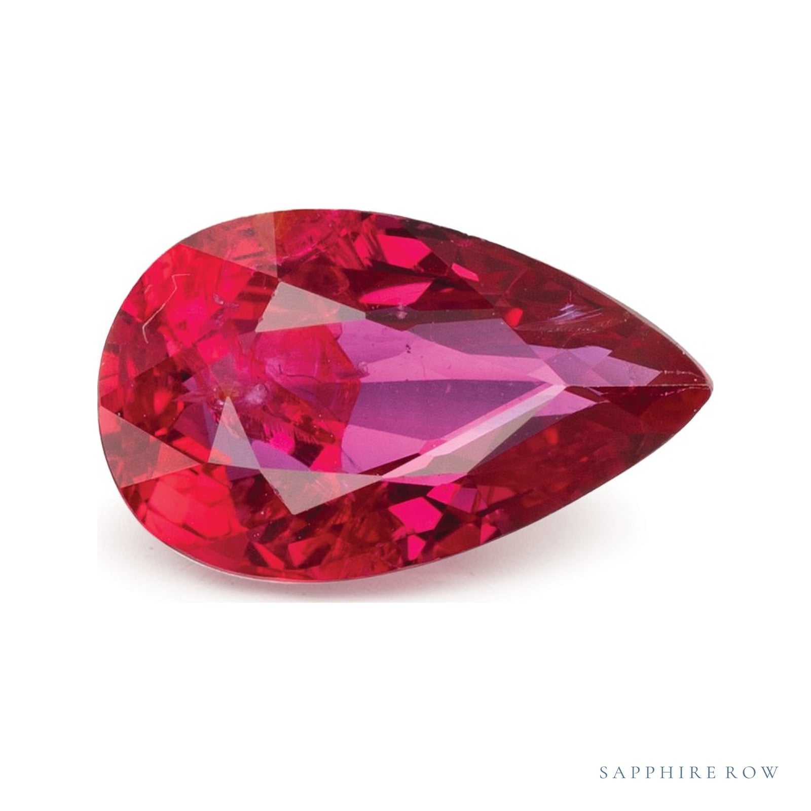 1.60 ct natural red ruby from Mozambique, pear cut | Sapphire Row · cut4