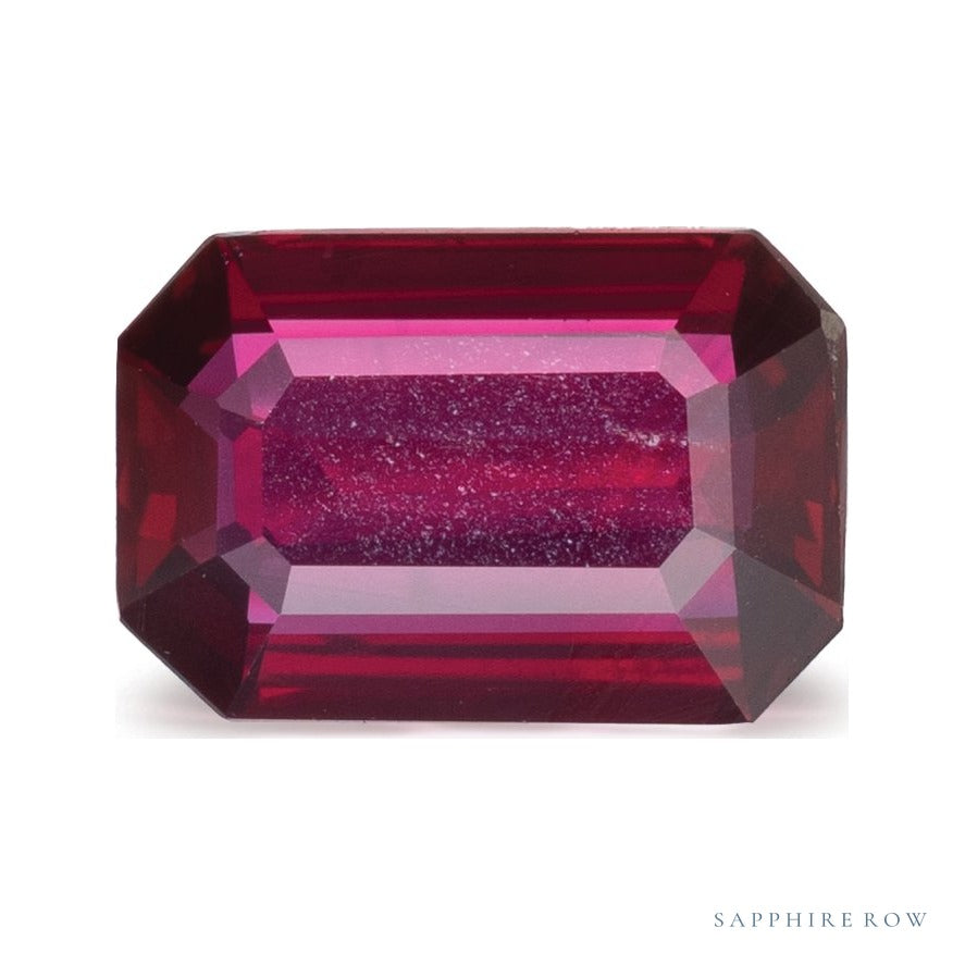 1.56 ct natural red ruby from Mozambique, emerald cut | Sapphire Row · cut6