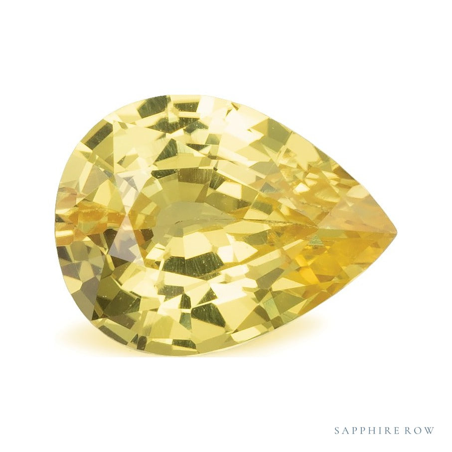 1.50 ct natural yellow sapphire from Sri Lanka, pear cut | Sapphire Row · cut7