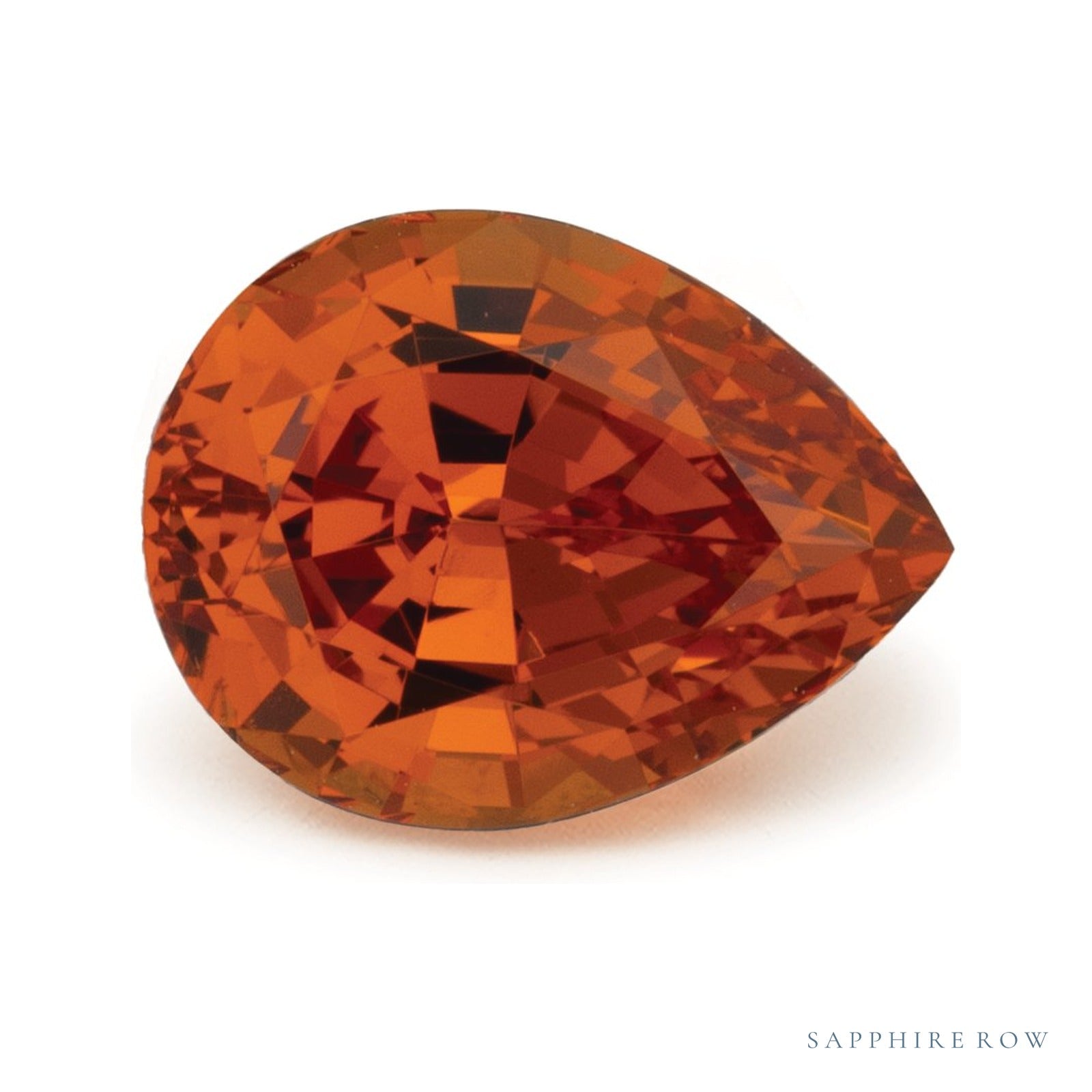 1.49 ct natural orange spessartite garnet from Nigeria, pear cut | Sapphire Row · cut4