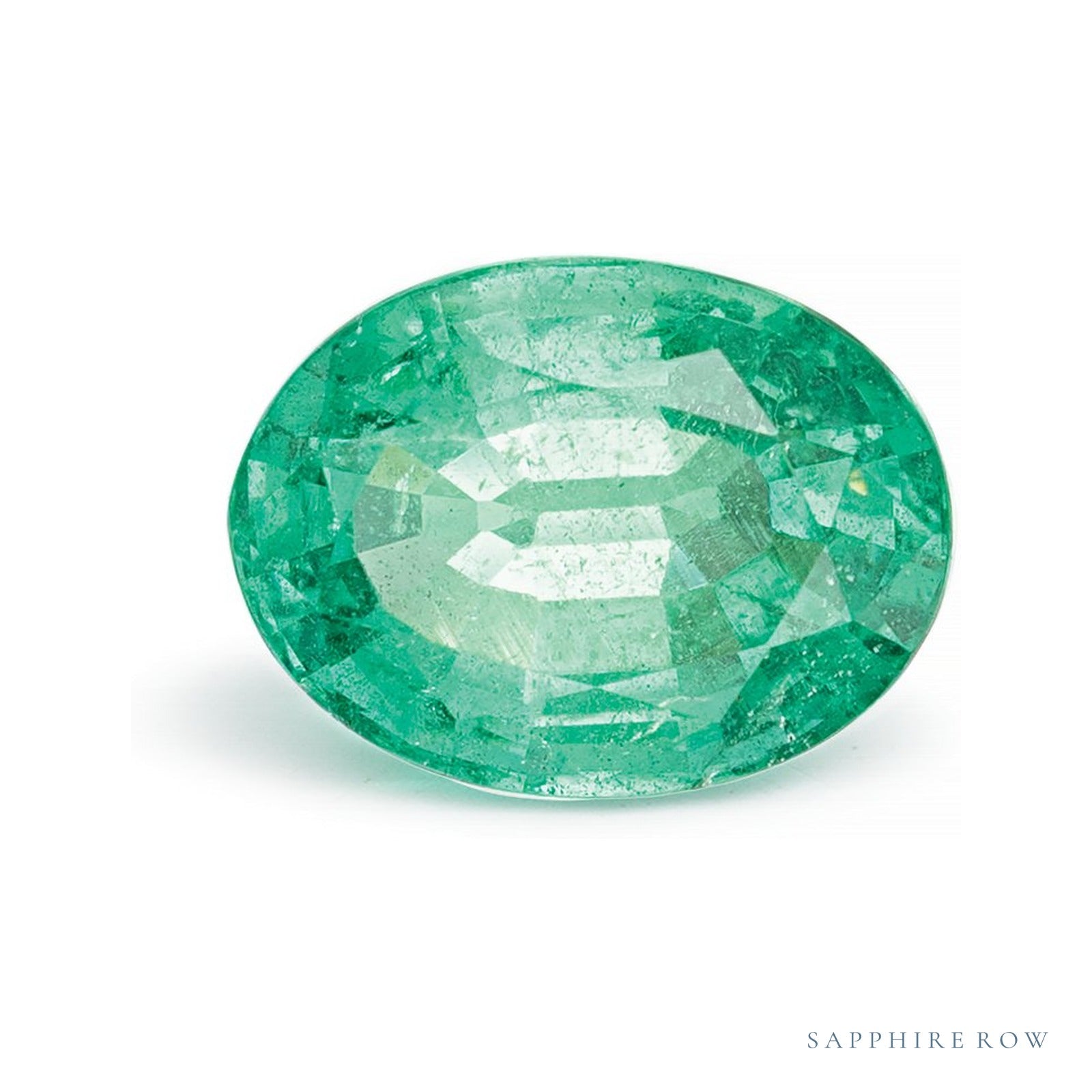 1.47 ct natural green emerald from Zambia, oval cut | Sapphire Row · cut4