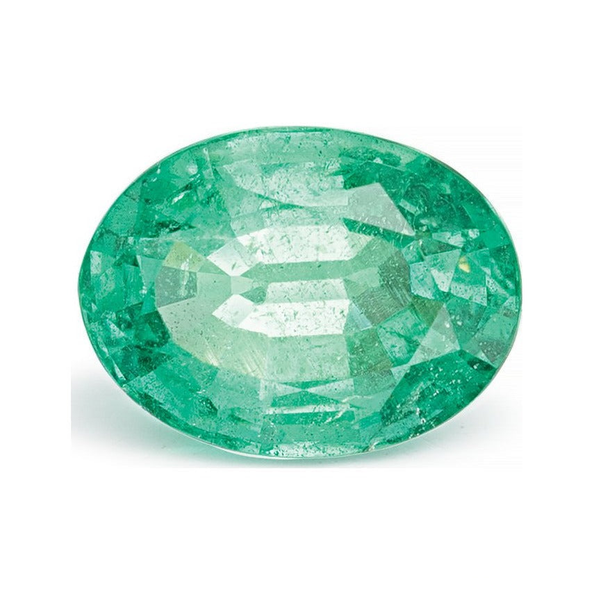 1.47 ct natural green emerald from Zambia, oval cut | Sapphire Row · cut7
