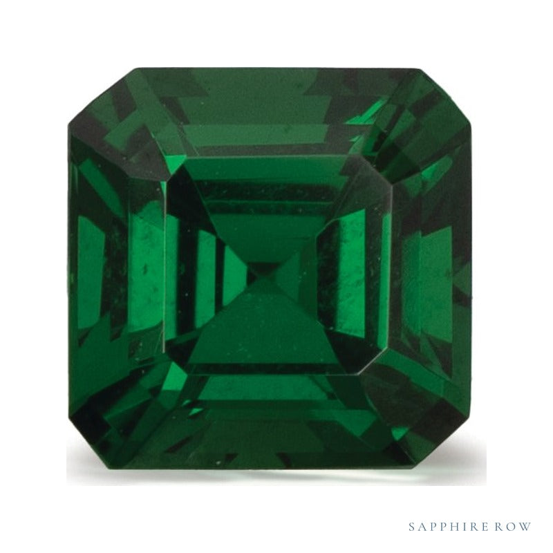 1.47 ct natural green tsavorite garnet from Kenya, asscher cut | Sapphire Row · cut7