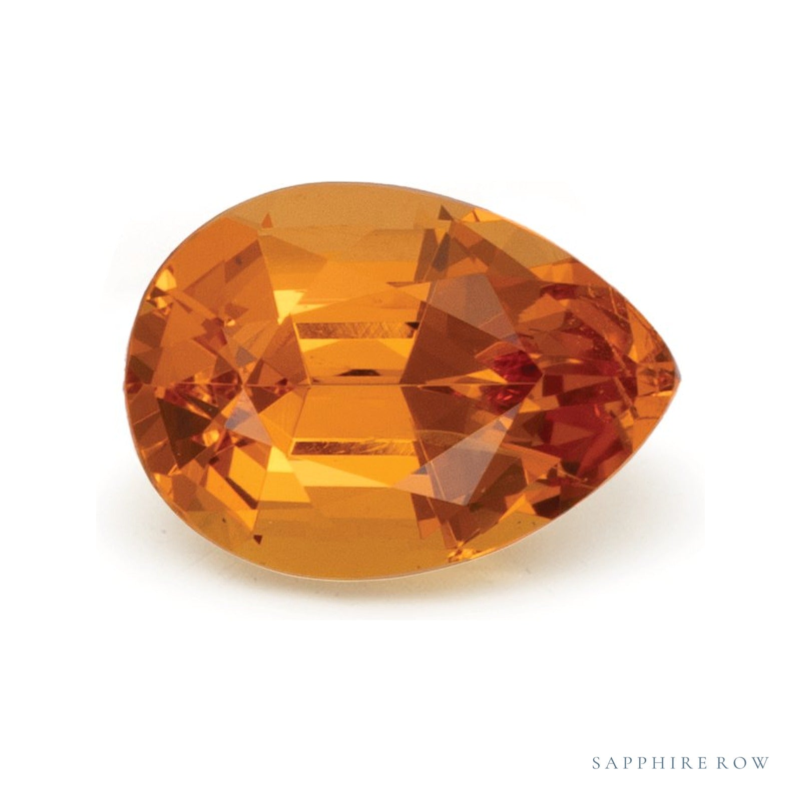 1.46 ct natural orange spessartite garnet from Tanzania, pear cut | Sapphire Row · cut4