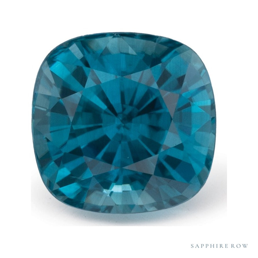 1.45 ct natural blue zircon from Cambodia, cushion cut | Sapphire Row · cut6