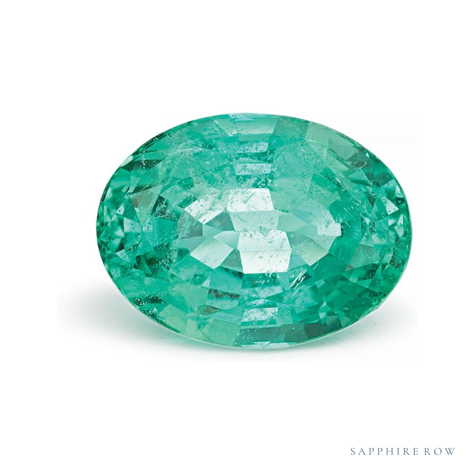 1.44 ct natural green emerald from Zambia, oval cut | Sapphire Row · cut4