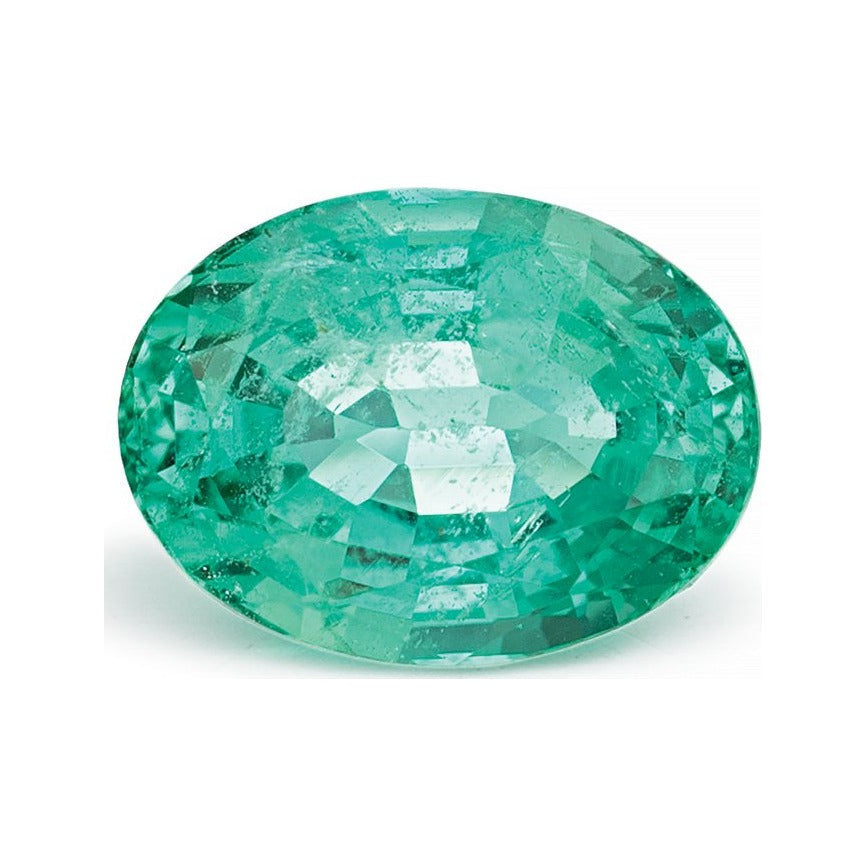 1.44 ct natural green emerald from Zambia, oval cut | Sapphire Row · cut7