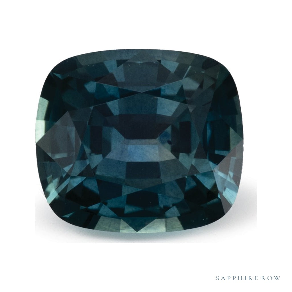 1.43 ct natural teal sapphire from United States, antique cushion cut | Sapphire Row · cut6