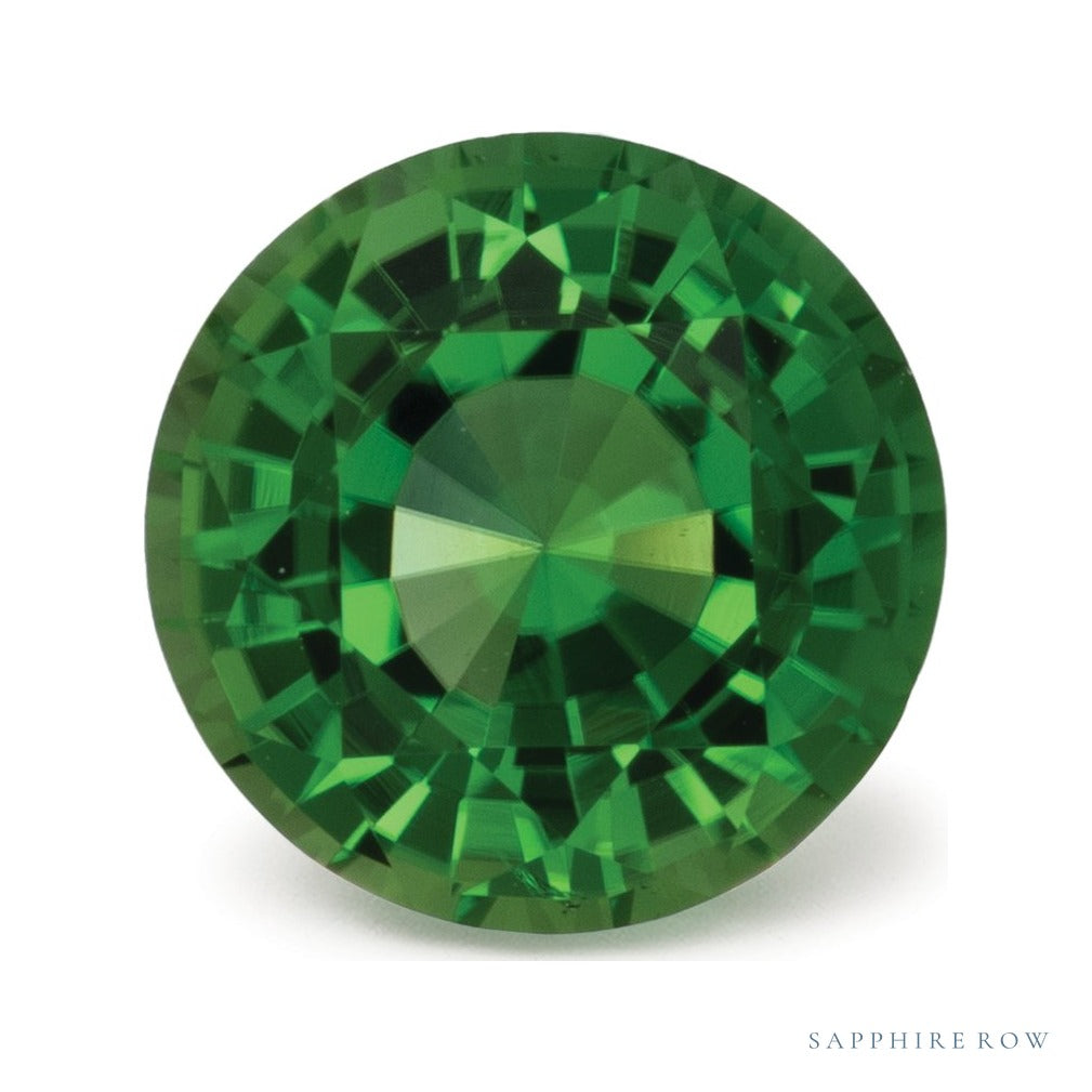 1.41 ct natural green tourmaline from Tanzania, round cut | Sapphire Row · cut7