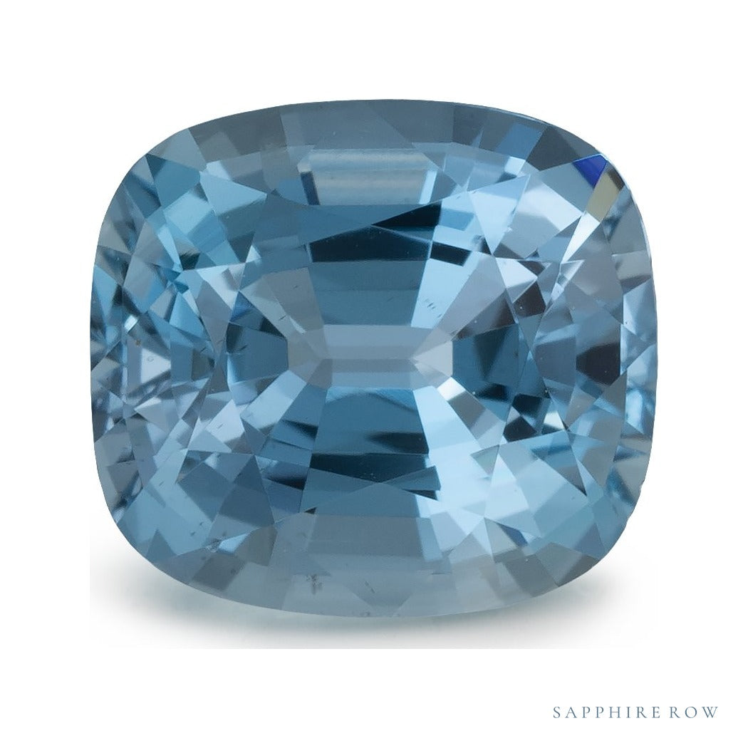 1.41 ct natural blue aquamarine from Madagascar, antique cushion cut | Sapphire Row · cut4 · cut5